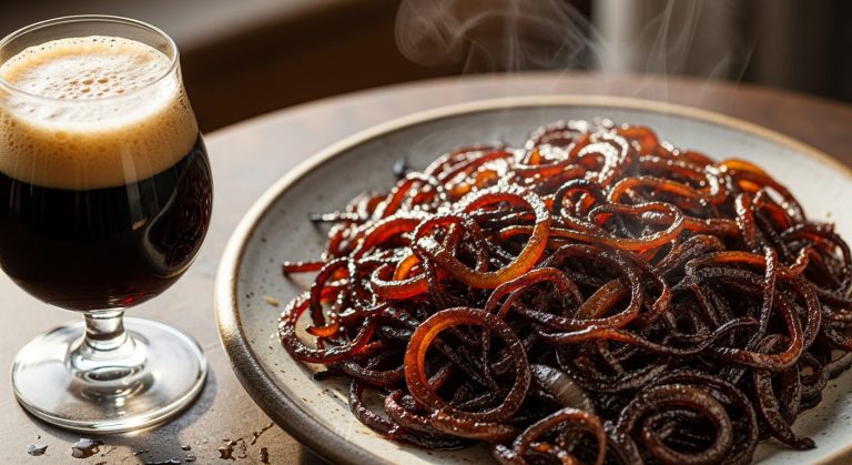 Para o churrasco: Cebola caramelizada na cerveja Stout