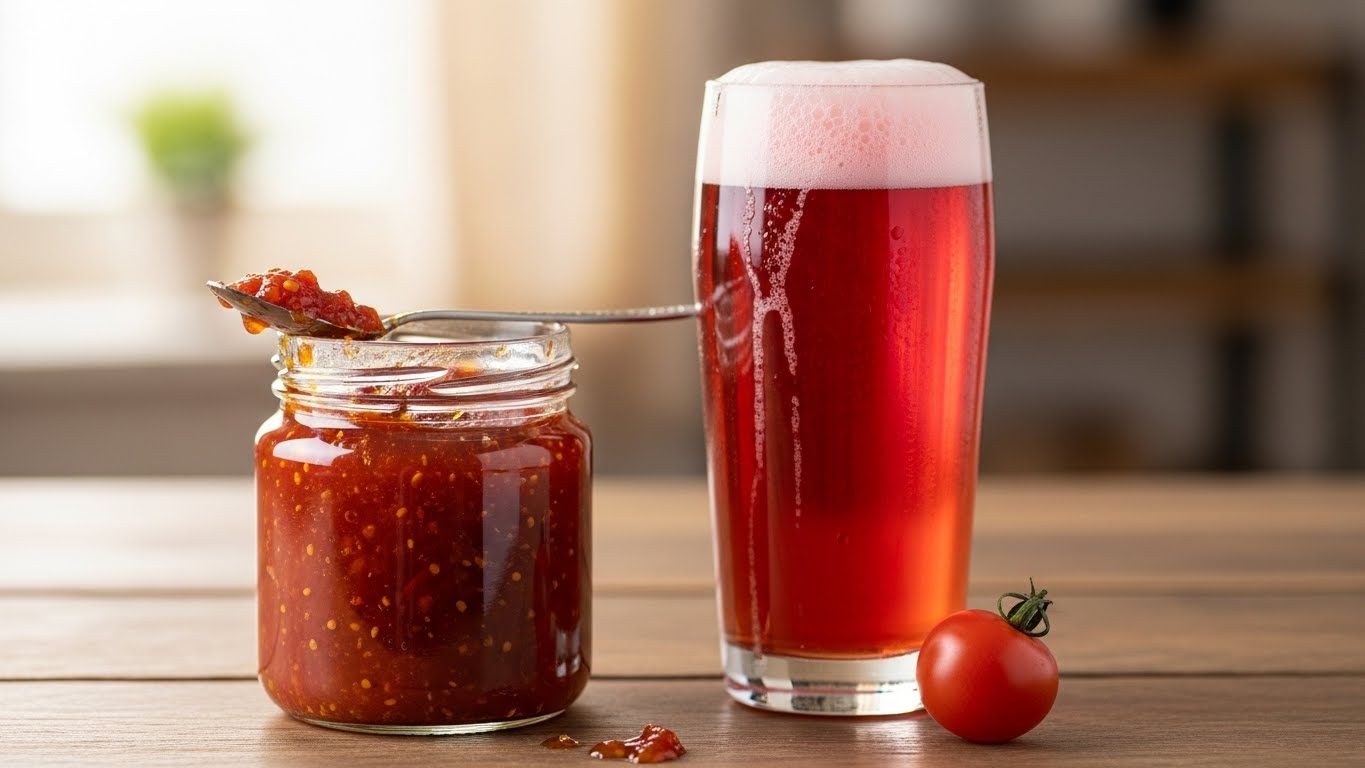 Receita de geleia de tomate com Fruit Beer